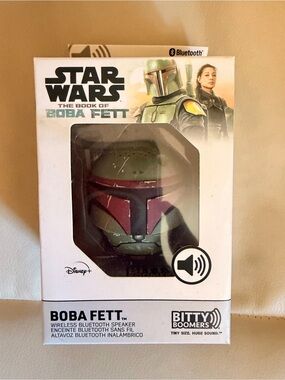 Bitty Boomers Star Wars Boba Fett Bluetooth Speaker - Green & Red Helmet- NIP